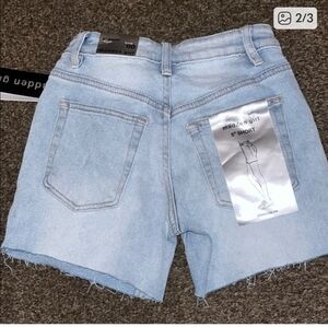 NWT...   Madden Girl Light Blue 5" Short Denim Shorts